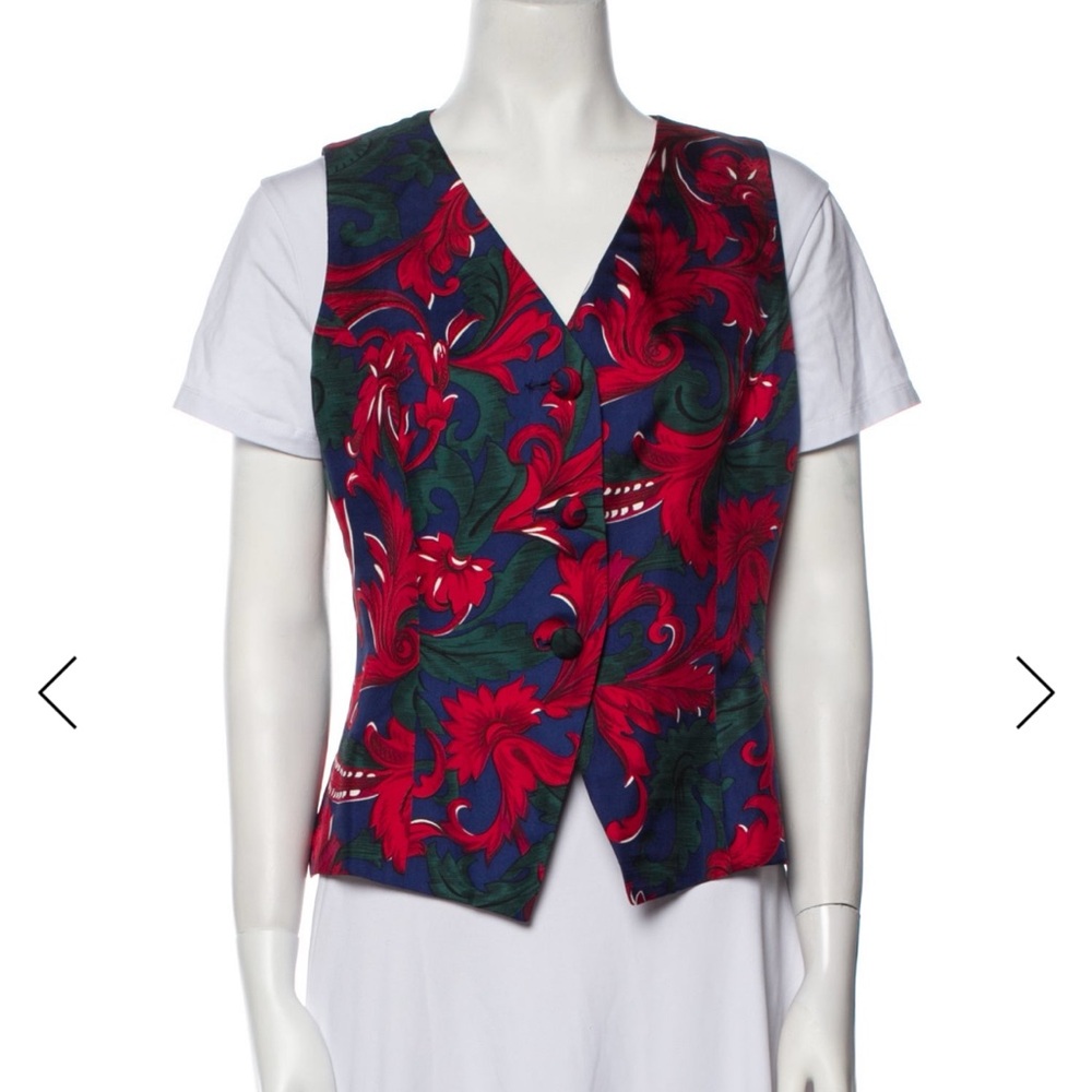 Dior Red and Blue Floral Vest Top